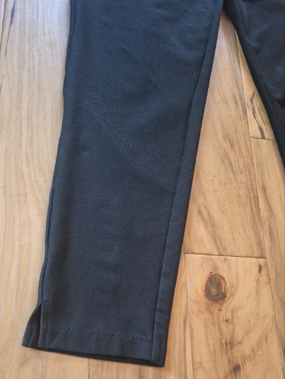 Michael Kors Black Ponte Pull-On Pants with Gold Button Details